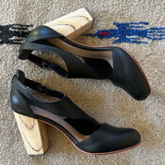 Fortress of Inca NEW Luna Naya Heels in Black Leather Size 39 - Picture 4 of 8